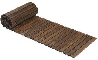 Costway 12 FT Wooden Garden Pathway 22 Inches Wide Outdoor Roll out Straight Walkway-Brown