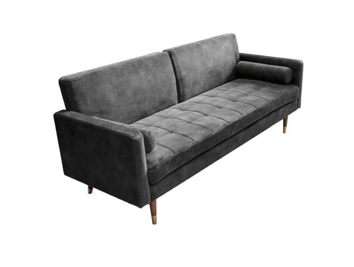 Riess Ambiente Modernes Schlafsofa Couture 196cm grau Microvelours 3-Sitzer Couch Bettfunktion Ink. Kissen Schlafcouch Sofa Couch