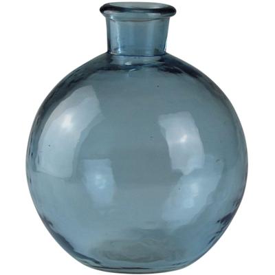 Dekovase AM DESIGN "Blau-glänzende Glasvase", blau, B:16cm H:18cm, Glas, Vasen, wertet jedes Blumenarrangement auf