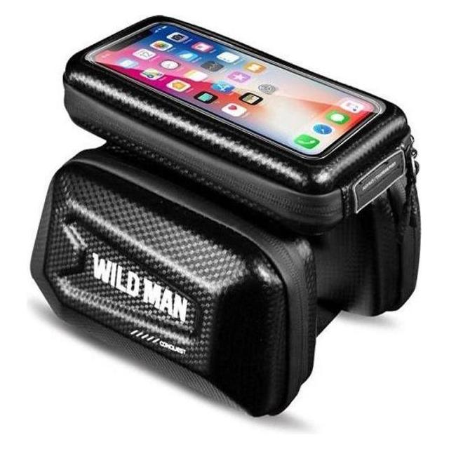 Wildman Bicycle accessory traveling bag for bike frame with zipper 1,2L (4"-7") E6S black (1.20 l, Rahmentasche) (59962601)