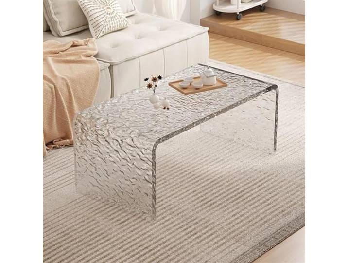 Kleiner Beistelltisch Couch Tisch U-förmiger Acryl-Beistelltisch Sitztisch Wohnzimmertisch 3 Größen Minimalistischer Table Designertisch Für Wohnzimmer Schlafzimmer Büro(30x30x55CM)
