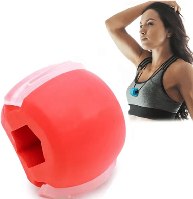 Inspire Picks Silicone Jaw Exerciser Ball Face Fitness Trainer For Jawline And Facial Muscle Toning red