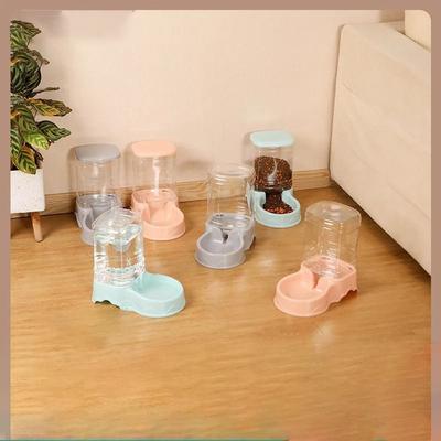 Uplift Picks Large Capacity Automatic Pet Feeder And Water Dispenser Set automatic Pet Feeder pink
