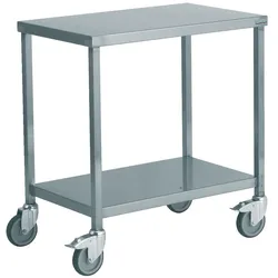 Tournus Tisch auf Rollen - mit Unterboden. 500x800x850 mm.