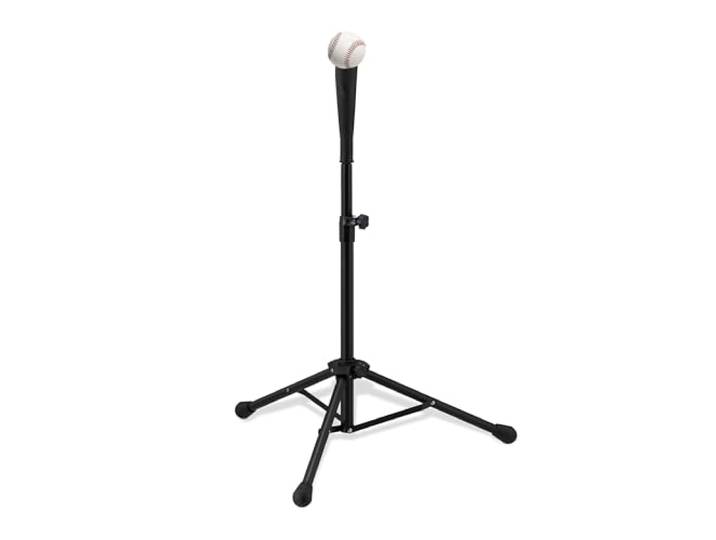 Relaxdays Trépied de baseball\, aide à la frappe\, softball\, support réglable en hauteur\, H : 72 à 121 cm\, noir