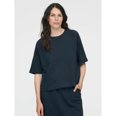 Strickpullover MOSHI MOSHI MIND "moshi moshi mind Sweater aura", Damen, Gr. L, blau (schwarz navy), Obermaterial: 100% Baumwolle, Pullover Strickpullover