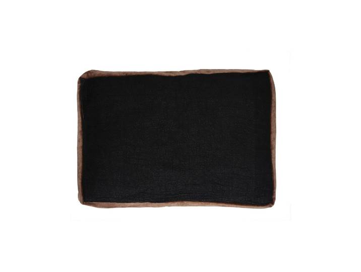 Coussin en lin gris orage, rectangulaire, uni, bordures en velour