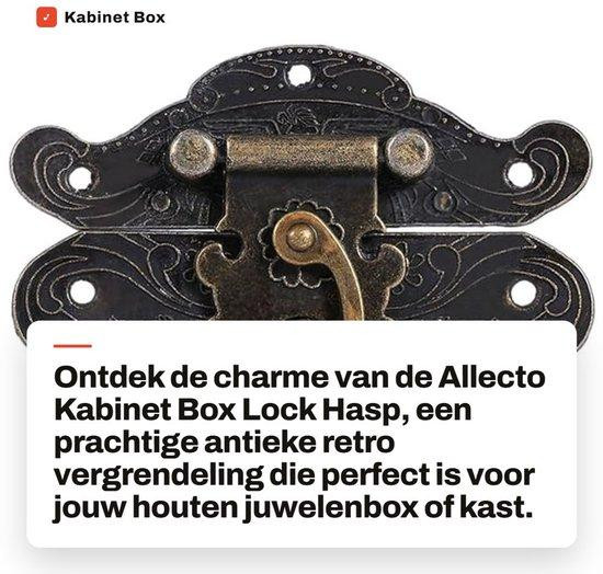 Allecto Antiek slot voor retro meubels en houten sieradenkistjes - Afmetingen: 66 x 54 mm