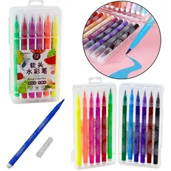 Bunte Aquarellmarker im Organizer, 12er-Set