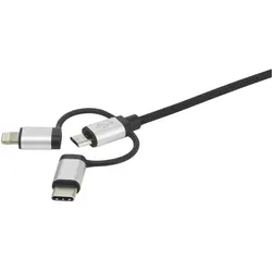 Renkforce 3-in-1 Micro-USB/Lightning/USB-C Lade- & Sync-Kabel 1.5 m (1.50 m, USB 2.0, 2.50 W), USB Kabel