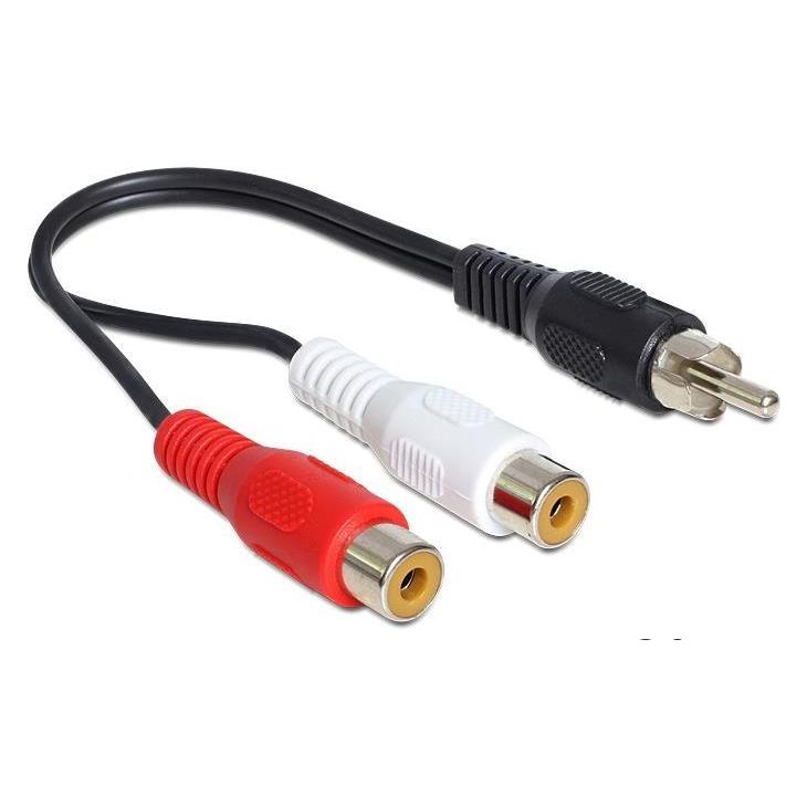 Delock 2x Cinch - 1x Cinch (0.20 m, Cinch Kabel) (84493)