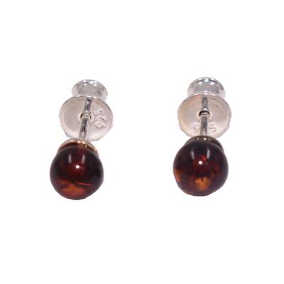 Paar Ohrstecker FIRETTI "Schmuck Geschenk Ohrschmuck Bernstein", bunt (silberfarben, cognac, cognac), Ohrringe, Damen, 5mm, Bernstein Silber 925 (Sterlingsilber), Bernstein, Silber 925 (Sterlingsilber), Made in Germany - mit Bernstein