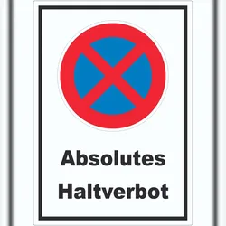 HB-Druck Absolutes Haltverbot Aufkleber A9 (37x52mm)