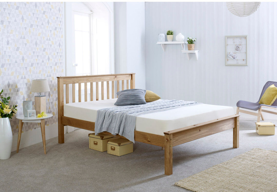 Gracie Oaks Fairlight Solid Wood Bed Frame Brown Double (4'6)