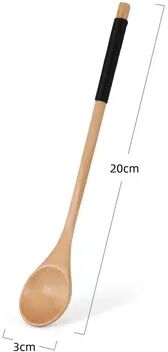 KitchenNation Wooden Tea Spoon Set, Long Coffee Spoons, Small Teaspoon For Honey, Dessert Stirring, Elegant Tableware 2