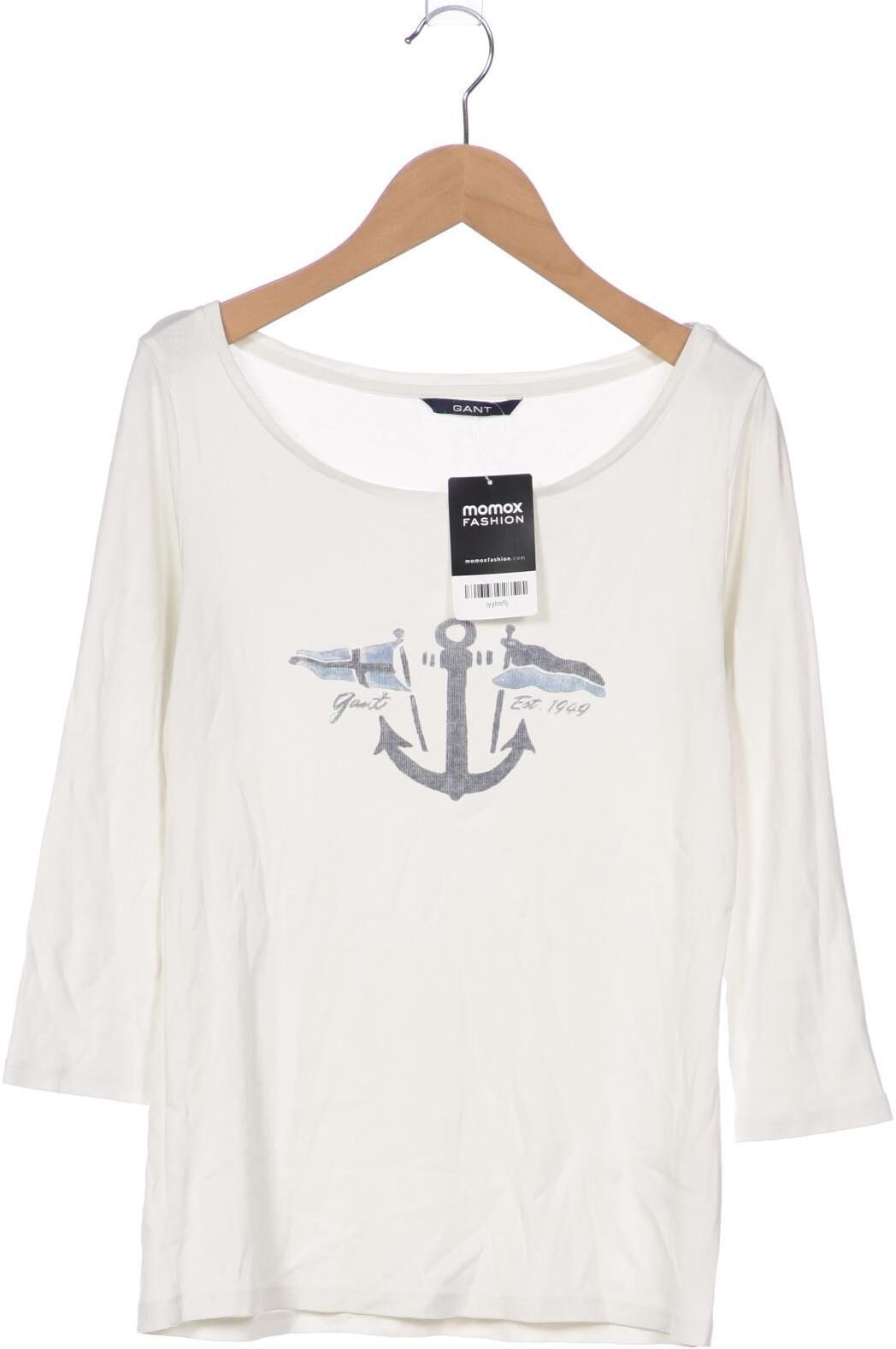 Gant Damen Langarmshirt, Cremeweiß, Gr. XS, Baumwolle - Second Hand