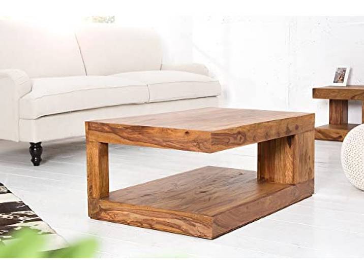 Puristischer Couchtisch SHIVA ca.90x60cm massiv Sheesham Palisander