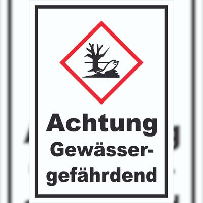 HB-Druck Schild Gewässergefährdend Verunreinigung von Wasser hochkant A5 Rückseite selbstklebend