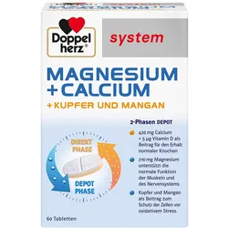 DOPPELHERZ Magnesium+Calc.+Kupfer+Mangan syst.Tab. 60 St