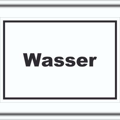 HB-Druck Wasser Schild mit Text Anschluss waagerecht A4 (210x297mm)