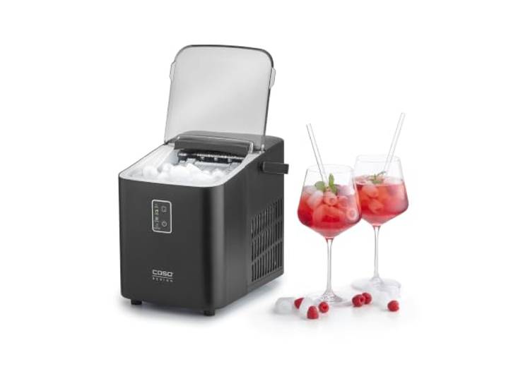 CASO IceChef Compact Eiswürfelmaschine, Eiswürfel in 6 Minuten, 12 kg Eiswürfel in 24h, selbstreinigend, 2 Eiswürfelgrößen, Tragegriff, leise, Kompressortechnik