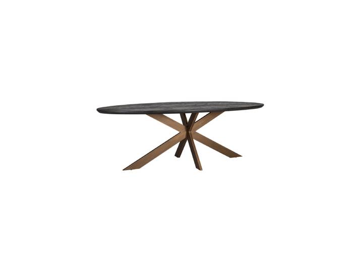 Ovaler Massivholz Esstisch „Blackbone“ Schwarz 260 x 100 cm Richmond Interiors
