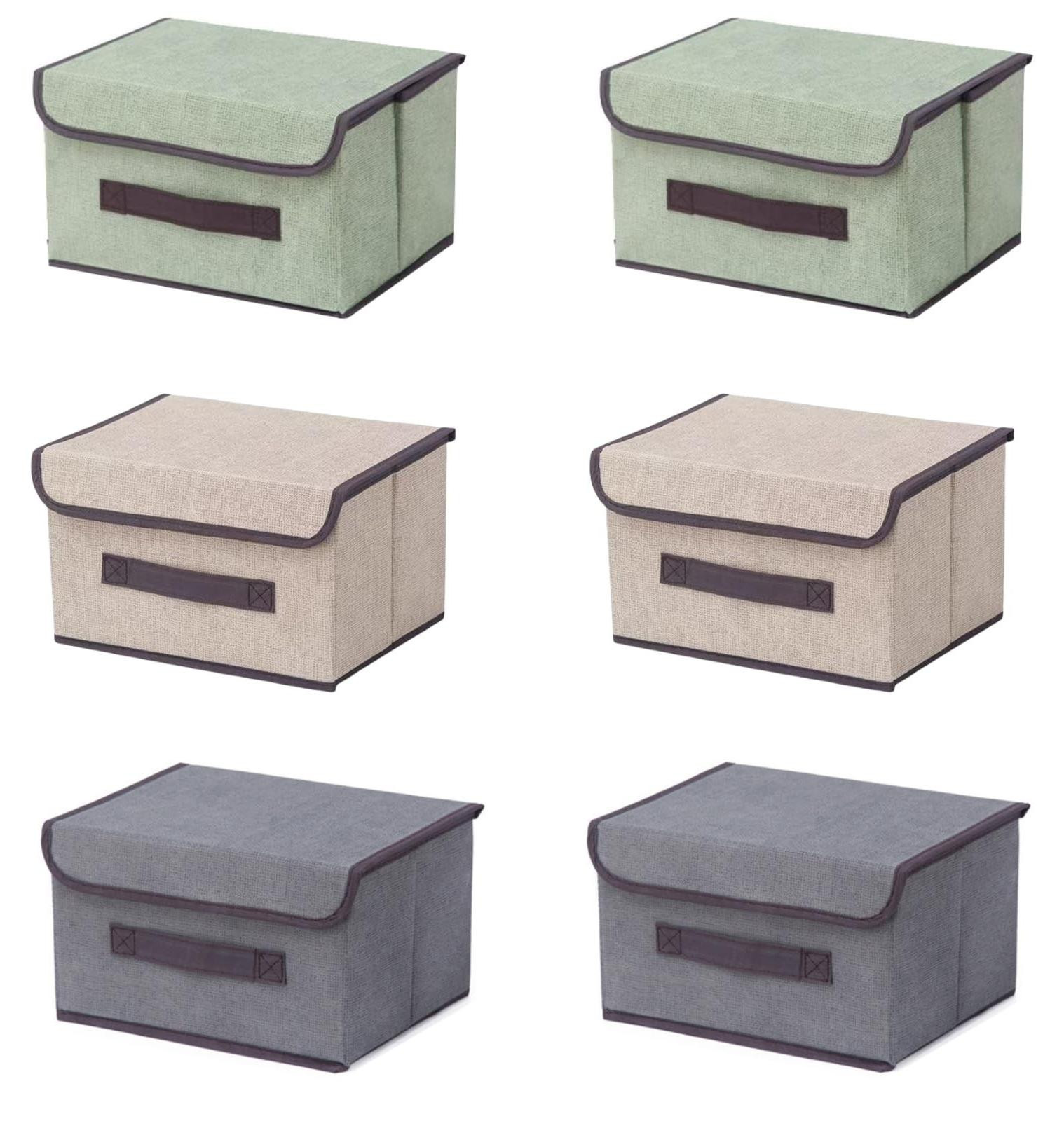 Solidchoice Vouwbare Opbergdozen met Deksel van Textiel
