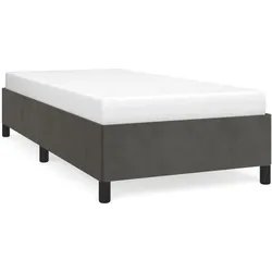vidaXL Bettgestell ohne Matratze Dunkelgrau 90x200 cm Samt