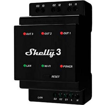 Shelly Pro 3 Hutschienenrelais Wi-Fi, Bluetooth