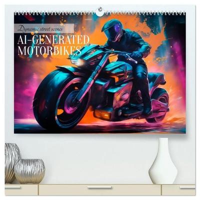 DYNAMIC STREET SCENES AI-generated motorbikes (High Quality Premium Wall Calendar 2027 DIN A2 landscape),CALVENDO 12 Month Wall Calendar