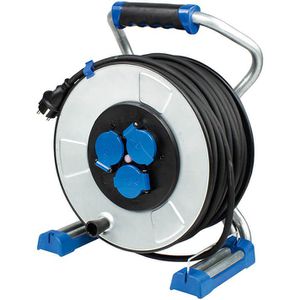 as-Schwabe Kabeltrommel 23320 Iron Coat Xperts, für außen IP44, 3x Schutzkontaktsteckdosen, Kabeltyp H07RN 2,5 mm², 40 m