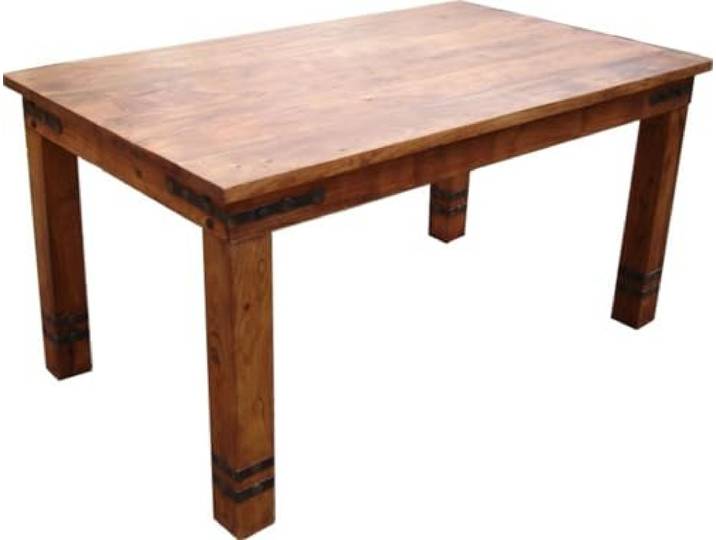 Kolonialstil-Esstisch aus Akazienholz, 78 cm hoch, 90 cm breit, Modell 5