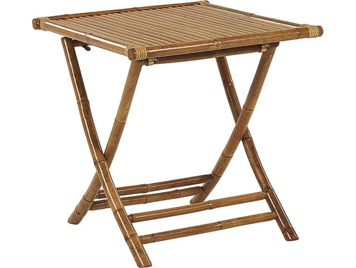 BELIANI Garten Beistelltisch Heller Holzfarbton Bambusholz modern klappbar Balkon Terrasse