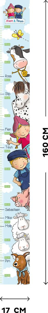 Fien & Teun Groeimeter voor kinderen voor aan de muur