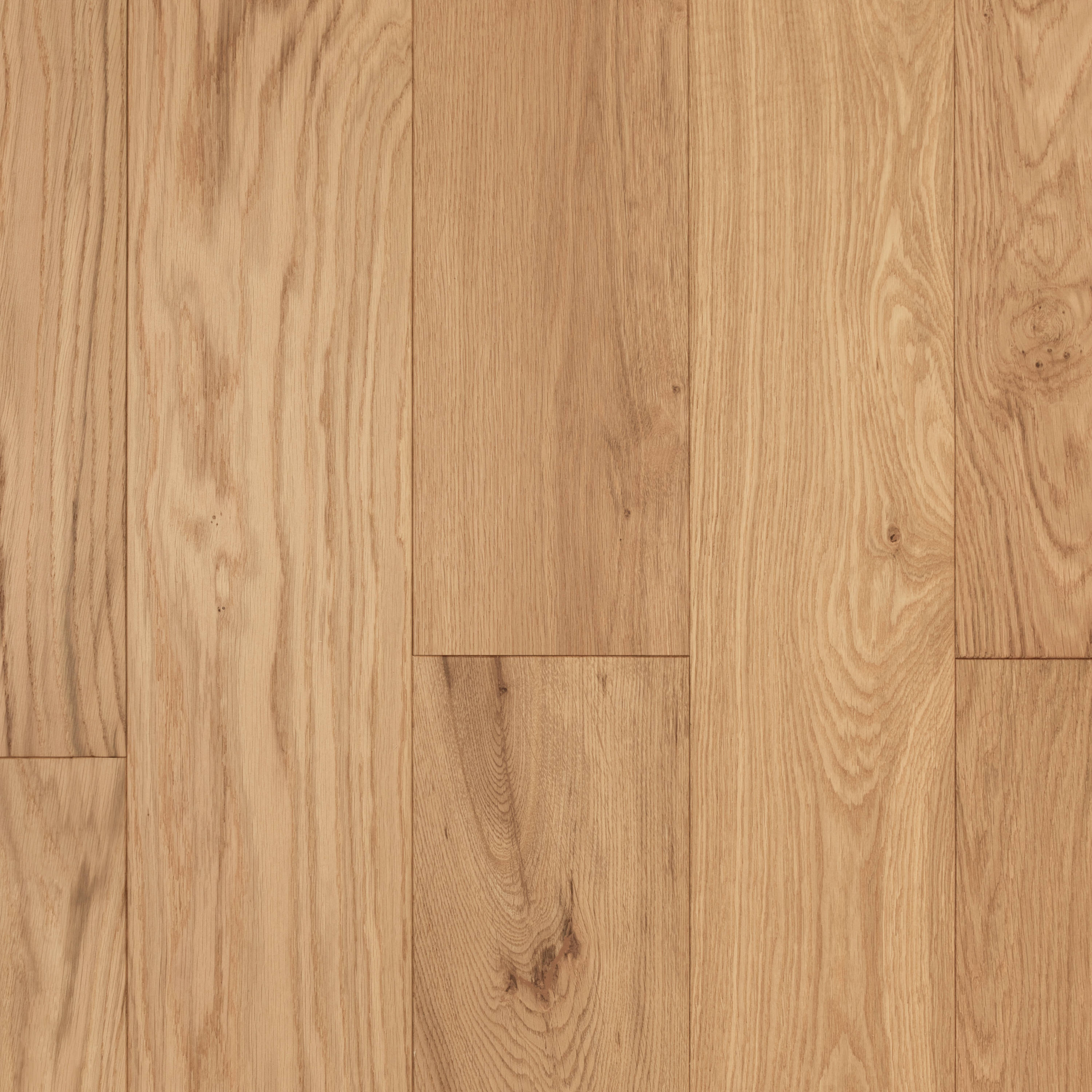 Luxury Flooring Natural Engineered Oak Brushed & Lacquered Flooring - 14mm x 300-1500mm x 180mm