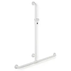 Hewi 801 active+ Duschhandlauf 801.35D46098 signalweiß, 1184 x 1250 mm, mit Brausehalterstange, antimikrobiell