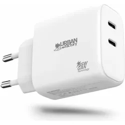 Urban Factory CHARGER GAN USB-C 65W - 1 PORT (65 W, 1 Port), USB Ladegerät, Weiss