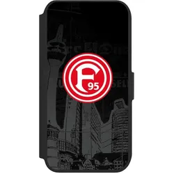 Nivocase Klapphülle für Apple iPhone 7 Handyhülle aus Kunst Leder NIVOflip schwarz Fortuna Düsseldorf Logo (Apple iPhone 7), Smartphone Hülle, Schwarz