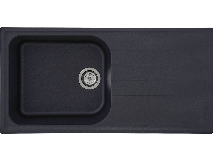 Einbauspüle RESPEKTA ORLANDO100X50G , schwarz, B:100cm T:50cm, Verbundwerkstoff, Küchenspülen, Einbauspüle