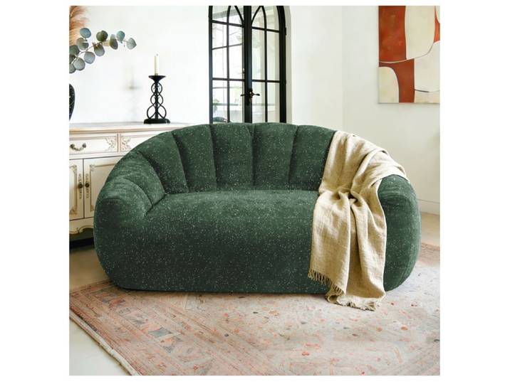 Canapé bean bag compressé – Vert – Flannelette – avec accoudoirs – grande assise