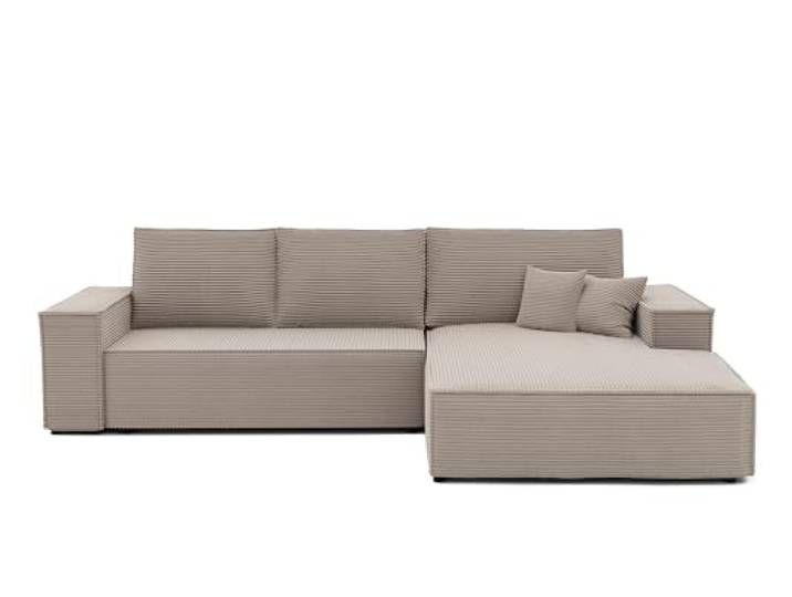 IDOHOME Ecksofa Nova mit Schlaffunktion und Bettkasten Rechts 294 x 185 cm 294 x 185 cm, Kiefernholz und MDF, Hoher Sitzkomfort, DL Mechanismus, Wohnen und Schlafen, Rechte Ausführung