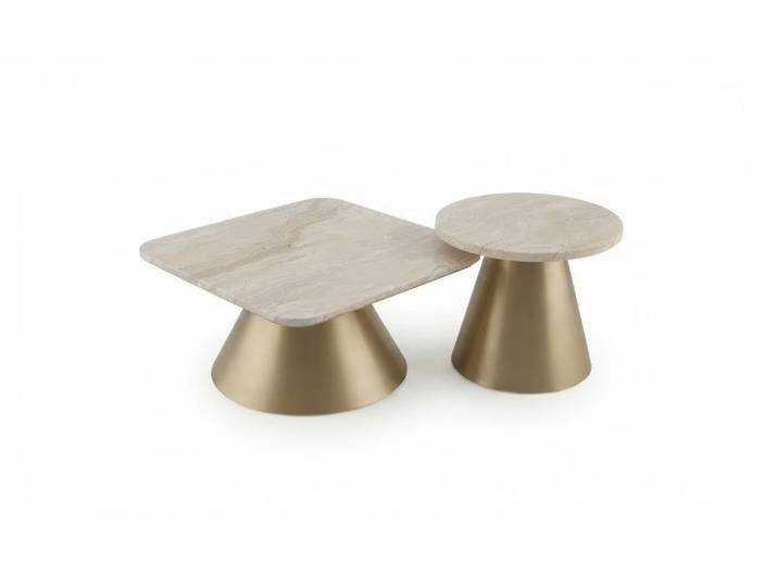 Xlmoebel Couchtisch Moderner Gold Couchtisch Marmoroptik Metall Wohnzimmertisch (1-St., 1-tlg)