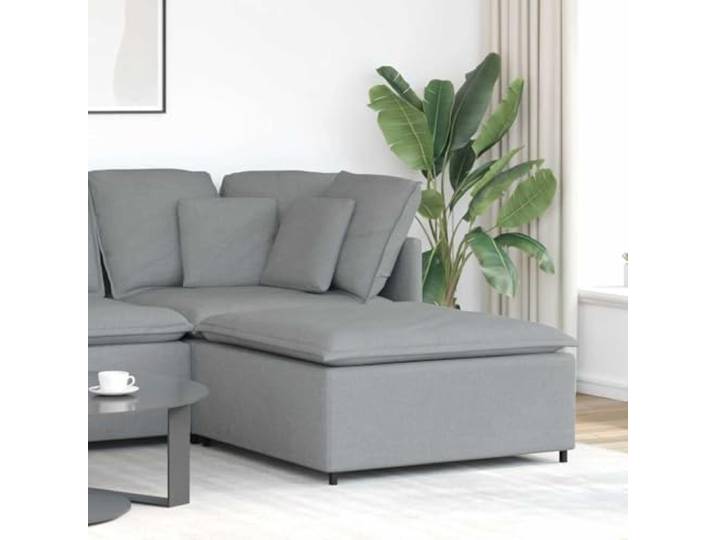 KGTKGTYER Modulares Fußhocker-Modul, Quadratischer Sitzhocker Hellgrau Strapazierfähiger Stoffbezug, Stabiler Metallrahmen, Individuell kombinierbar