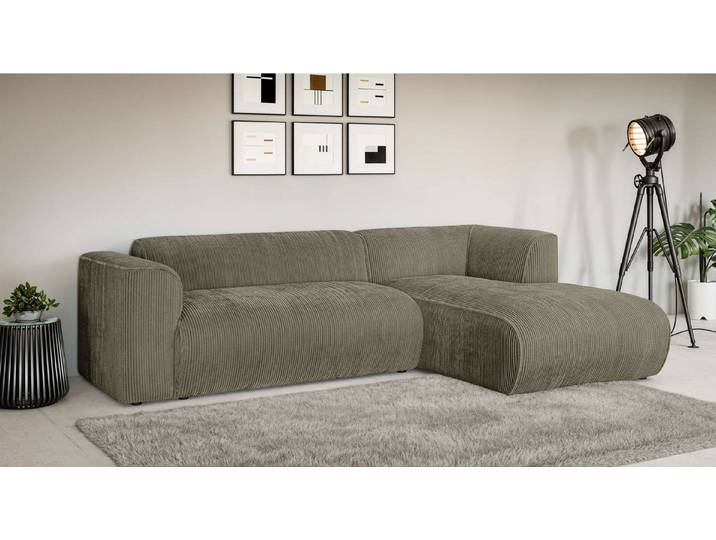 Home affaire Ecksofa GENTON L-Form (257 cm), zeitlos & stilvolles Design, Aufwendig gepolstert, in Cord, Chenille und Struktur