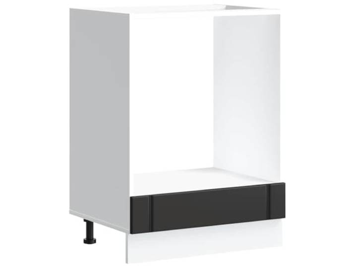 HKTMGDNG Herdumbauschrank Lucca Schwarz 60x46x81,5 cm Holzwerkstoff Kompakter Küchenschrank mit höhenverstellbaren Füßen, großem Nischenfach für Öfen sowie pflegeleichter Beschichtung.