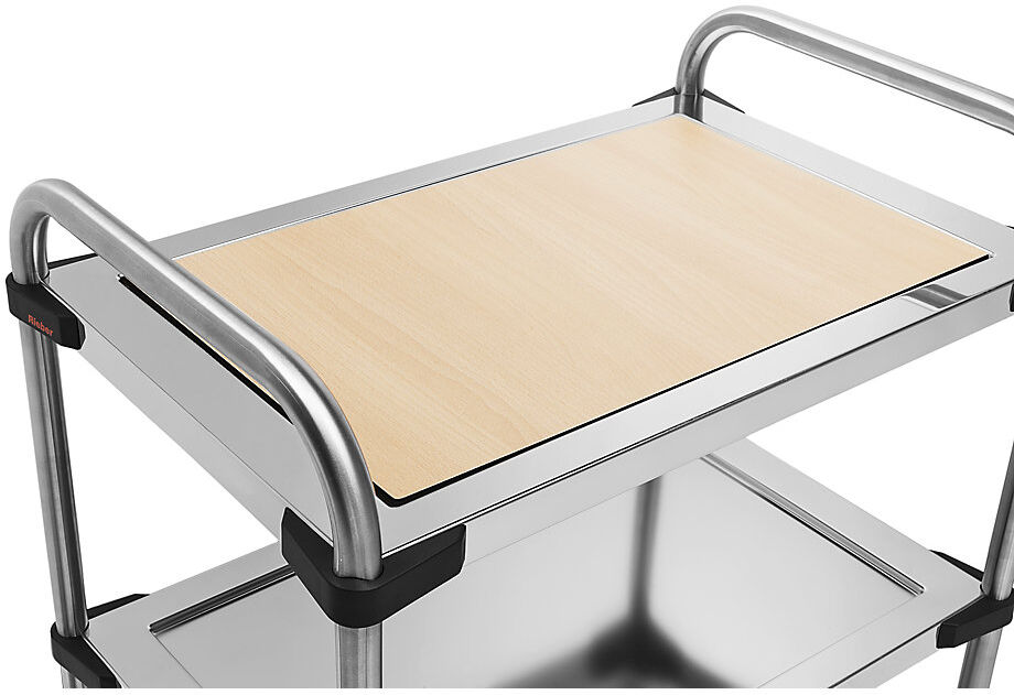 kaiserkraft Einlegeboden für Edelstahl-Servierwagen 640-RL, aus Resopal, Buche