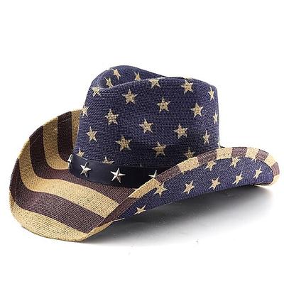 American 250 Retro Vintage Wilder Westen Cowboyhut Cowgirl-Hut Cowgirl Cowboy Westlicher Cowboy Kostüm Unisex Maskerade 4. Juli Party Unabhängigkeitstag Fünfhundertjahrfeier Erwachsene Hut Ganzjahres