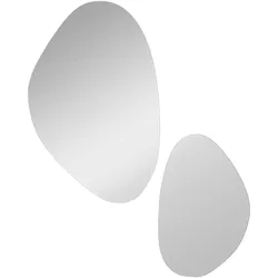 WANDSPIEGEL 2er Set Glas MDF Schwarz
