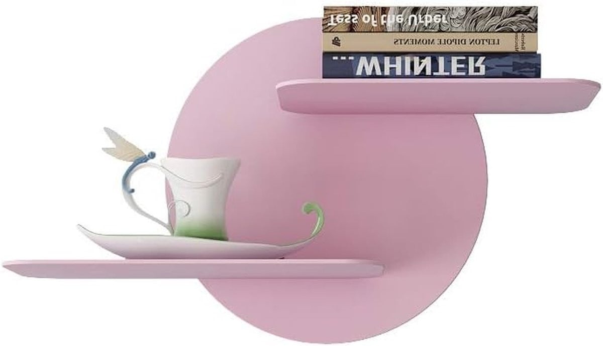 Roze zwevend wandrek van smeedijzer in maat L voor decoratie en opslag