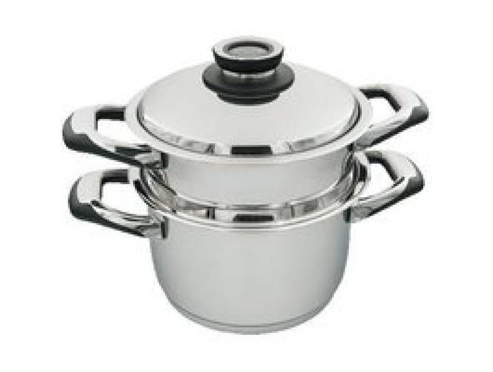 ECOVITAM – Cuiseur vapeur 3 8L Inox 18/10 – Diamètre 20cm – Tous feux – Thermomètre intégré - Fabriqué en Italie